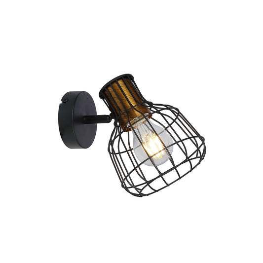 Aplica Grimy AP1 KL161010 negru alama, design industrial modern, 1xE27, Klausen
