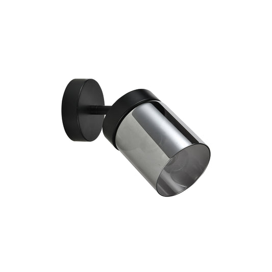 Aplica Hazy AP1 KL161024 negru sticla fumurie, design modern elegant, 1xE27, Klausen
