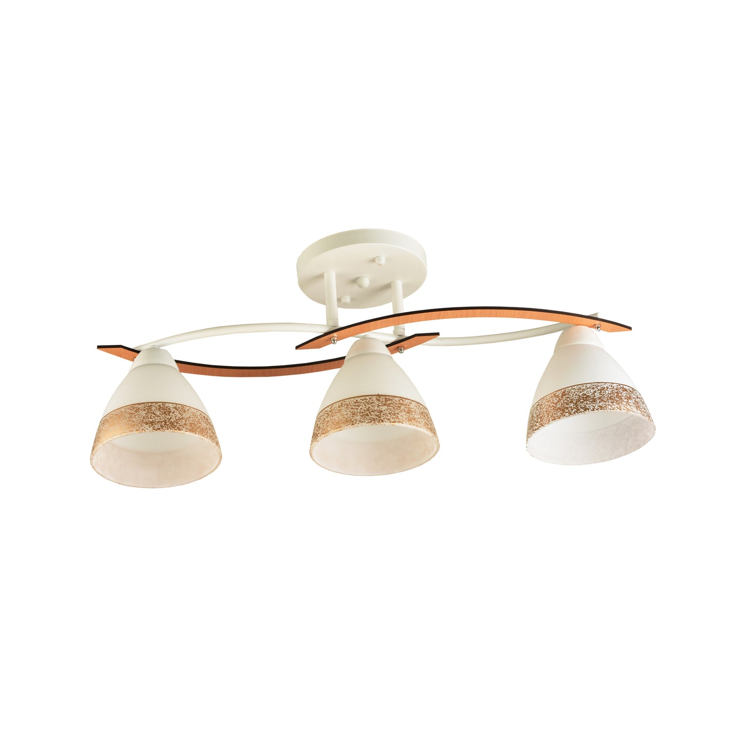 Candelabru Lally 3 LY-3485 alb auriu lemn sticla, design clasic Country, 3xE27, Klausen
