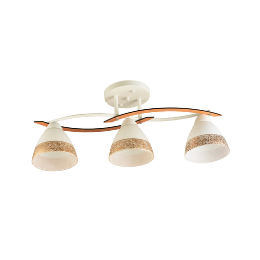 Candelabru Lally 3 LY-3485 alb auriu lemn sticla, design clasic Country, 3xE27, Klausen
