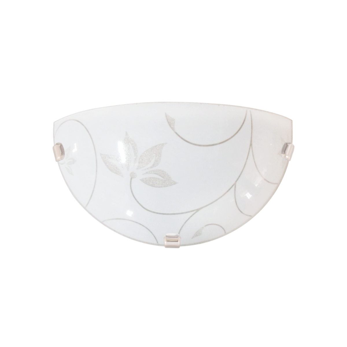 Aplică perete Leaf 1-2 LY-6013 metal alb sticlă albă, design clasic Simplicity, 1xE27, Klausen
