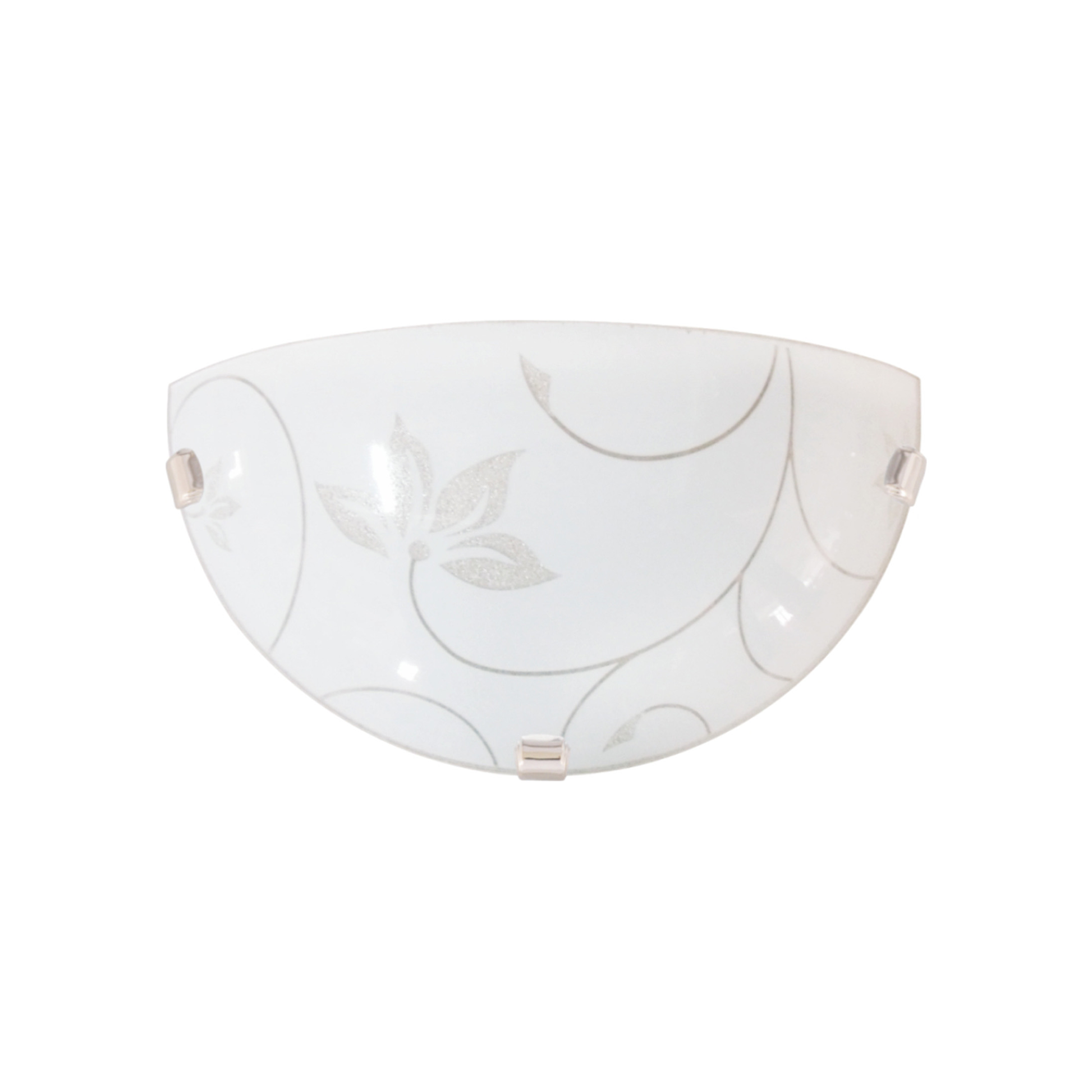 Aplică perete Leaf 1-2 LY-6013 metal alb sticlă albă, design clasic Simplicity, 1xE27, Klausen
