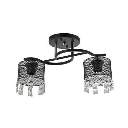 Lustra Lustros PL2 KL100084 metal negru sticla, design clasic Elegance, 2xE27, Klausen
