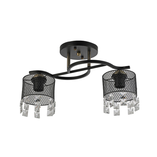 Lustra Lustros PL2 KL100084 metal negru sticla, design clasic Elegance, 2xE27, Klausen
