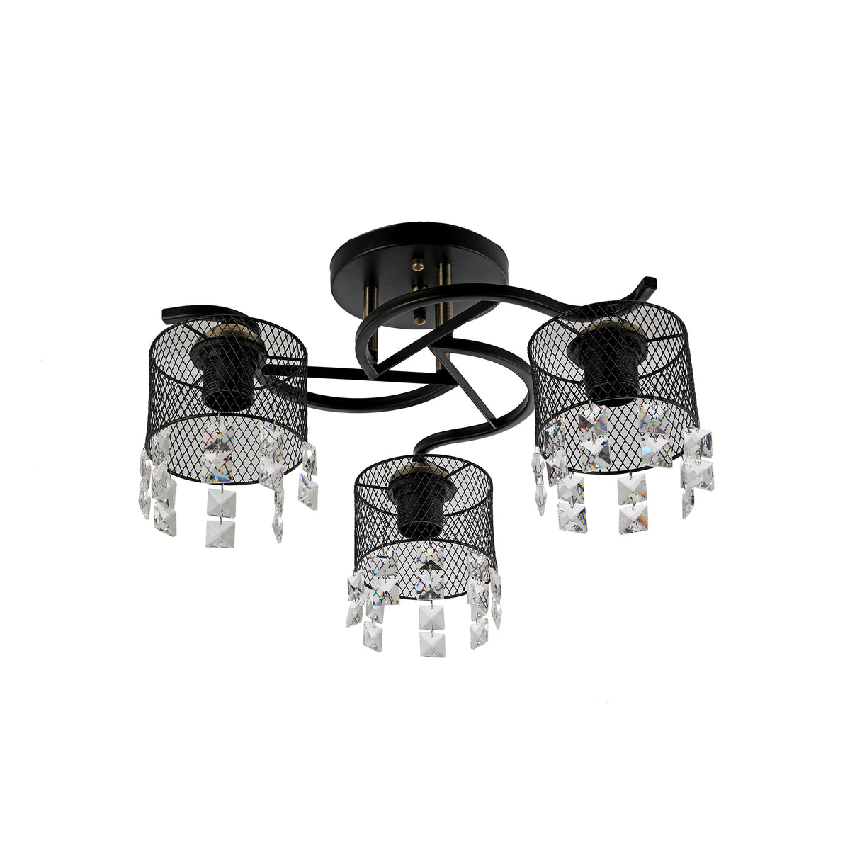 Lustra Lustros PL3 KL100085 metal negru sticla, design clasic Elegance, 3xE27, Klausen
