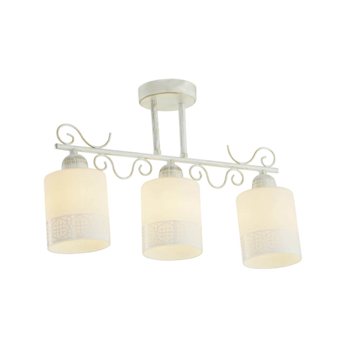 Candelabru Lyric PL3 KL6094 alb auriu metal sticla, design clasic Classic Chic, 3xE27, Klausen
