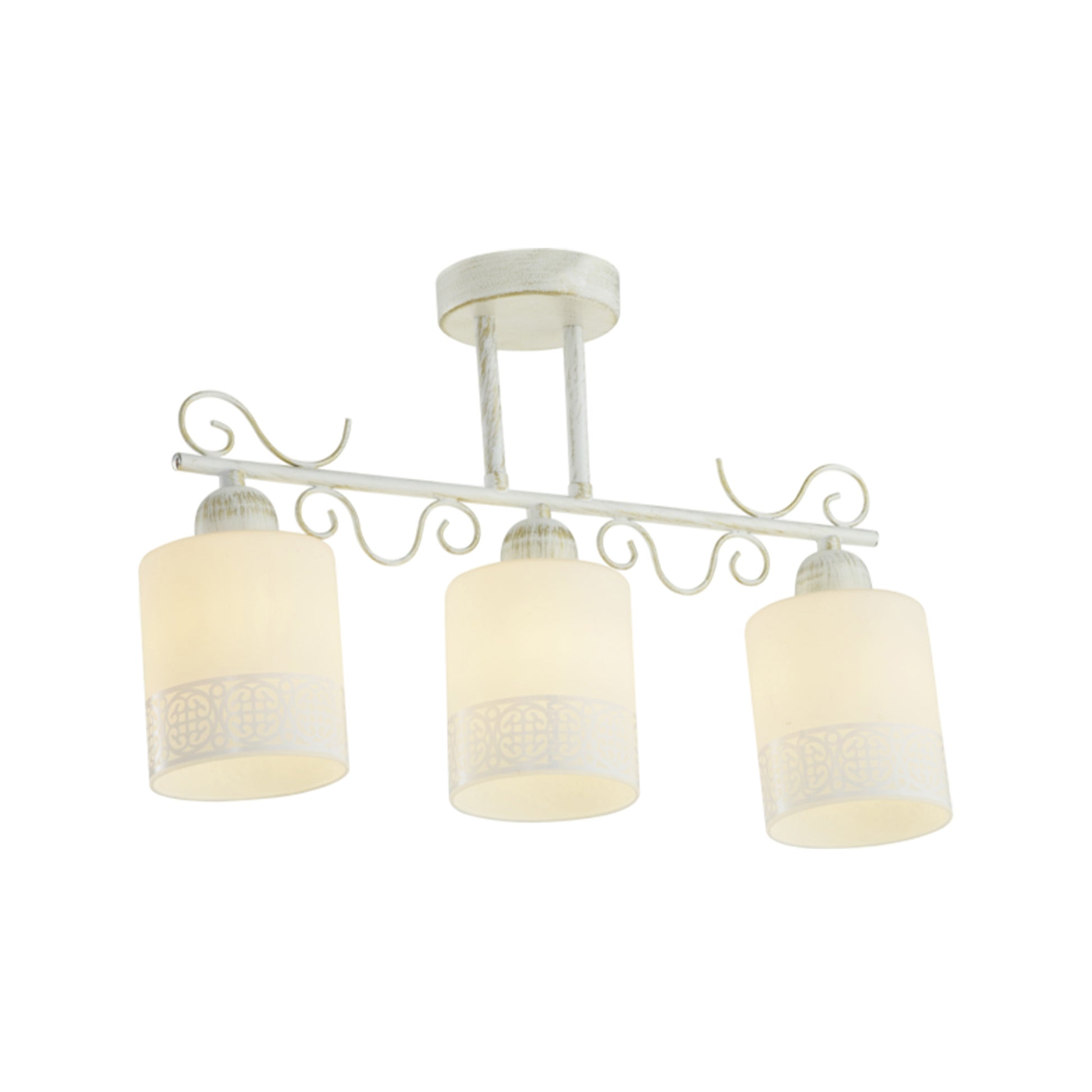 Candelabru Lyric PL3 KL6094 alb auriu metal sticla, design clasic Classic Chic, 3xE27, Klausen

