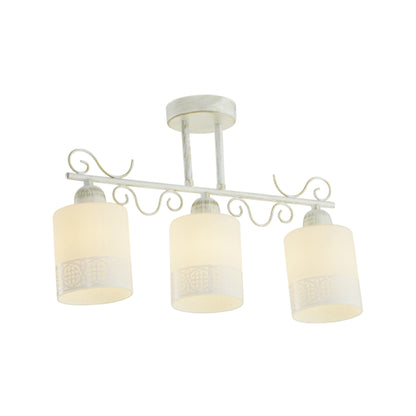 Candelabru Lyric PL3 KL6094 alb auriu metal sticla, design clasic Classic Chic, 3xE27, Klausen
