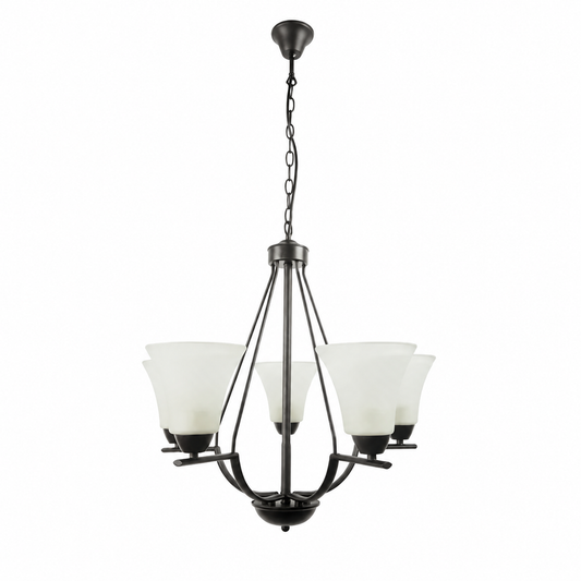 Lustra Midnight Negru+Alb 5xE27 40W