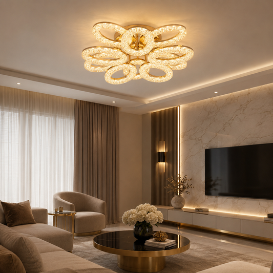 Lustră Lucce LED 120W 3CCT 15360lm auriu dimabilă - ERSTE