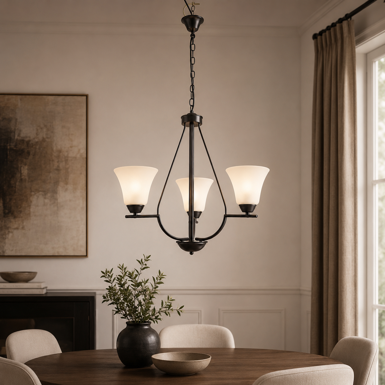 Lustra Midnight Negru+Alb 3xE27 40W
