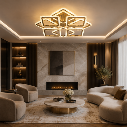 Lustră Veil LED 115W 3CCT 10925lm auriu dimabilă - ERSTE