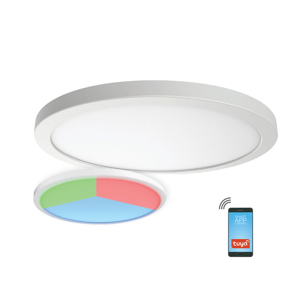 Plafonieră LED Smart Nebula 18W Klausen, albă, cu design rotund modern
