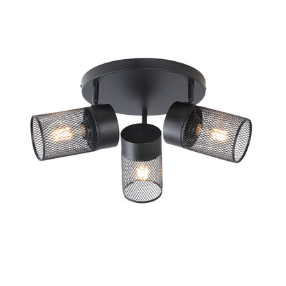 Spot plafoniera Klausen OBSCUR PL3 KL163026 negru metal 3xE27 design modern industrial iluminat interior

