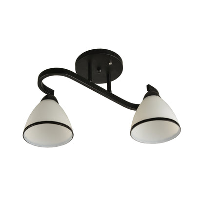 Candelabru Klausen PROTON PL2 KL100045 metal negru sticla alb mat 2xE27 design clasic iluminat interior
