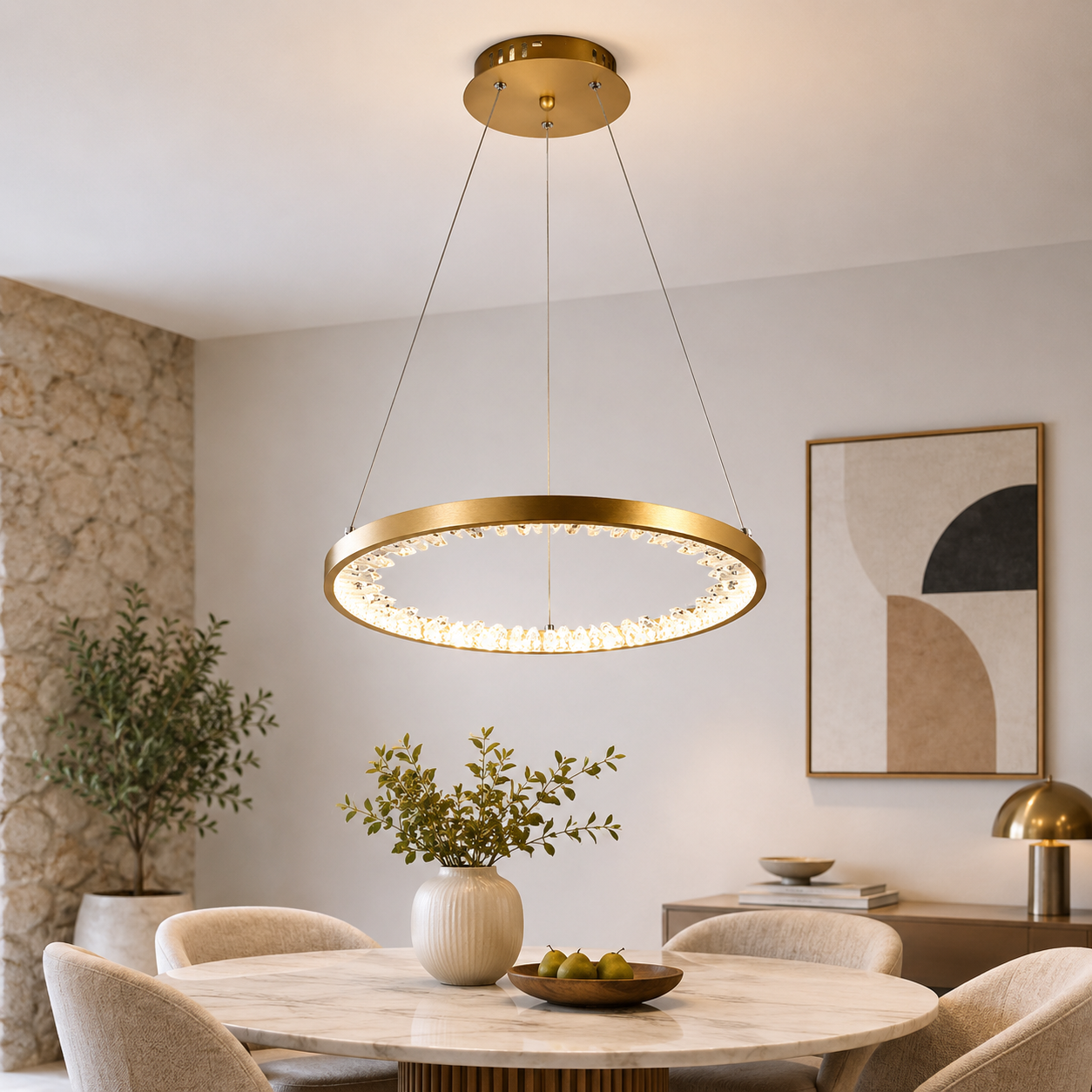 Pendul Linea LED 26W 3CCT 2080lm auriu - ERSTE