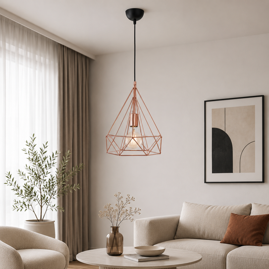 Pendul Piramit 1Xe27 Negru Cupru – OKTAY | 10101