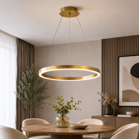 Pendul Rotund LED 30W 3CCT 2100lm auriu dimabilă - ERSTE
