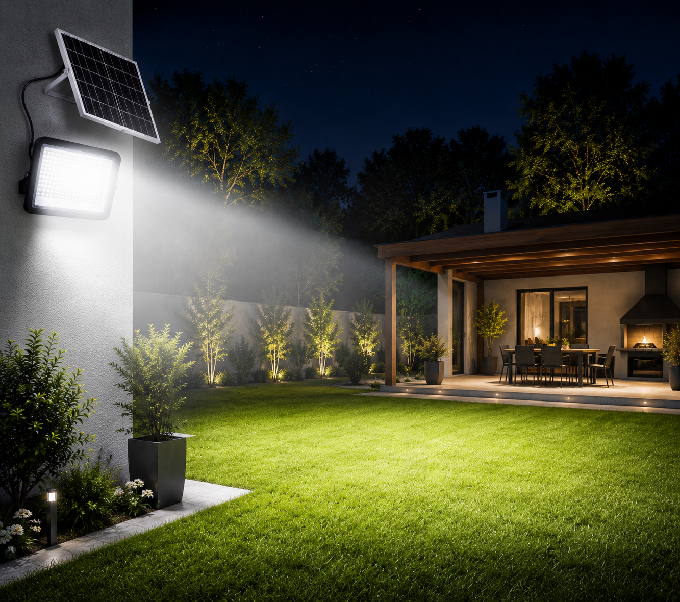 Proiector Solar LED Negru V2 300W 6500K IP65 - NOVELITE