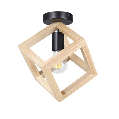 Plafoniera Klausen RHOMBUS PL1 KL101050 lemn natur metal 1xE27 design modern iluminat interior
