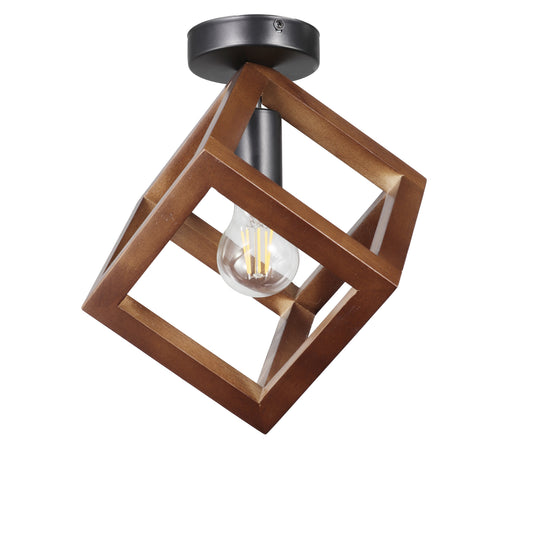 Plafoniera Klausen RHOMBUS PL1 KL101051 lemn nuc metal 1xE27 design modern iluminat interior
