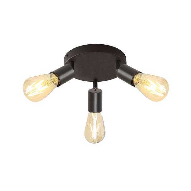 Plafoniera Klausen RIGHT PL3 KL163007 metal negru 3xE27 design industrial modern iluminat interior

