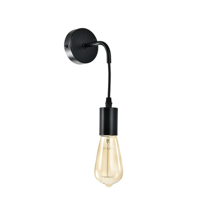 Aplică perete ROPE AP1 Klausen negru, corp metalic industrial fără abajur, iluminat interior E27
