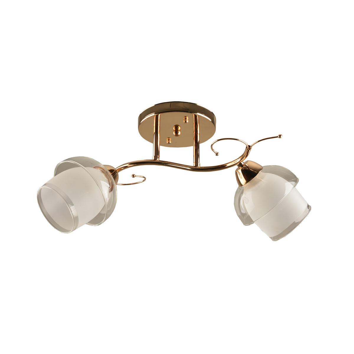 Candelabru Klausen ROSY PL2 KL100035 metal auriu sticla transparenta 2xE27 design clasic iluminat interior
