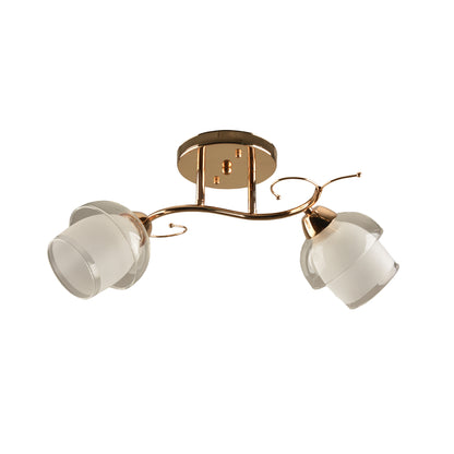 Candelabru Klausen ROSY PL2 KL100035 metal auriu sticla transparenta 2xE27 design clasic iluminat interior
