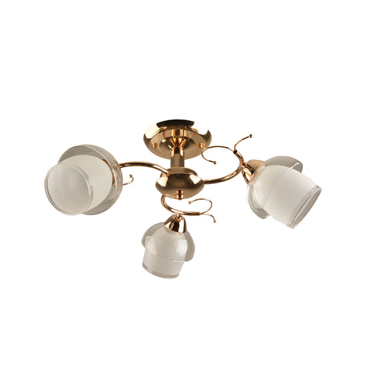 Candelabru Klausen ROSY PL3 KL100036 metal auriu sticla transparenta 3xE27 design clasic iluminat interior
