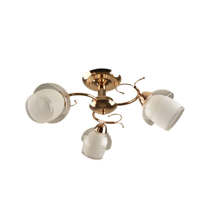 Candelabru Klausen ROSY PL3 KL100036 metal auriu sticla transparenta 3xE27 design clasic iluminat interior
