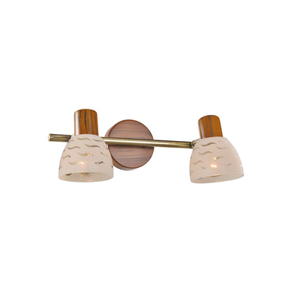 Aplică perete ROUT AP2 Klausen alamă antichizată și sticlă, 2xE14, colecția Country clasic
