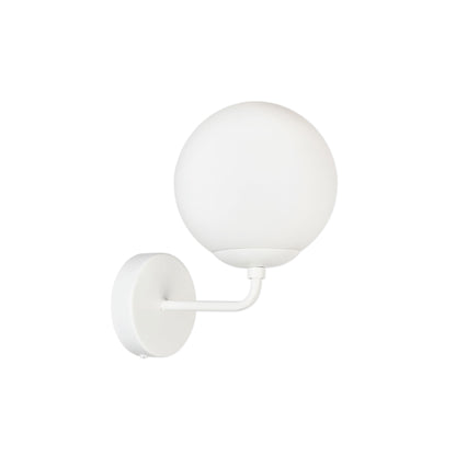 Aplică perete SEFORA AP1 W Klausen alb metal și sticlă alb opal, iluminat interior modern E27
