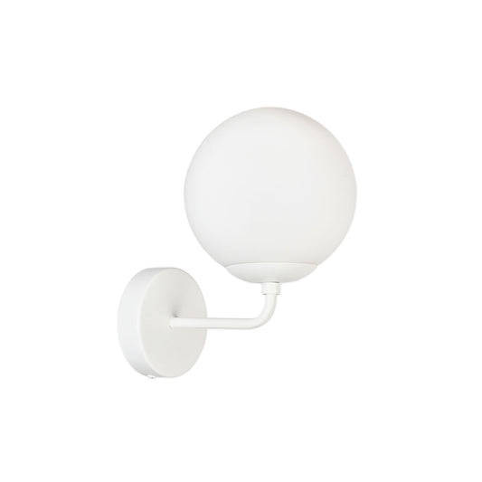 Aplică perete SEFORA AP1 W Klausen alb metal și sticlă alb opal, iluminat interior modern E27
