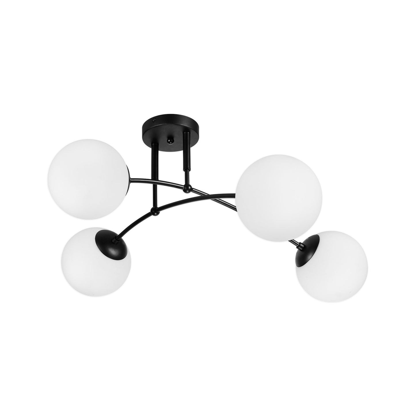 Plafoniera Klausen SEFORA PL4 B KL100064 metal negru sticla alb opal 4xE27 design modern urban iluminat interior
