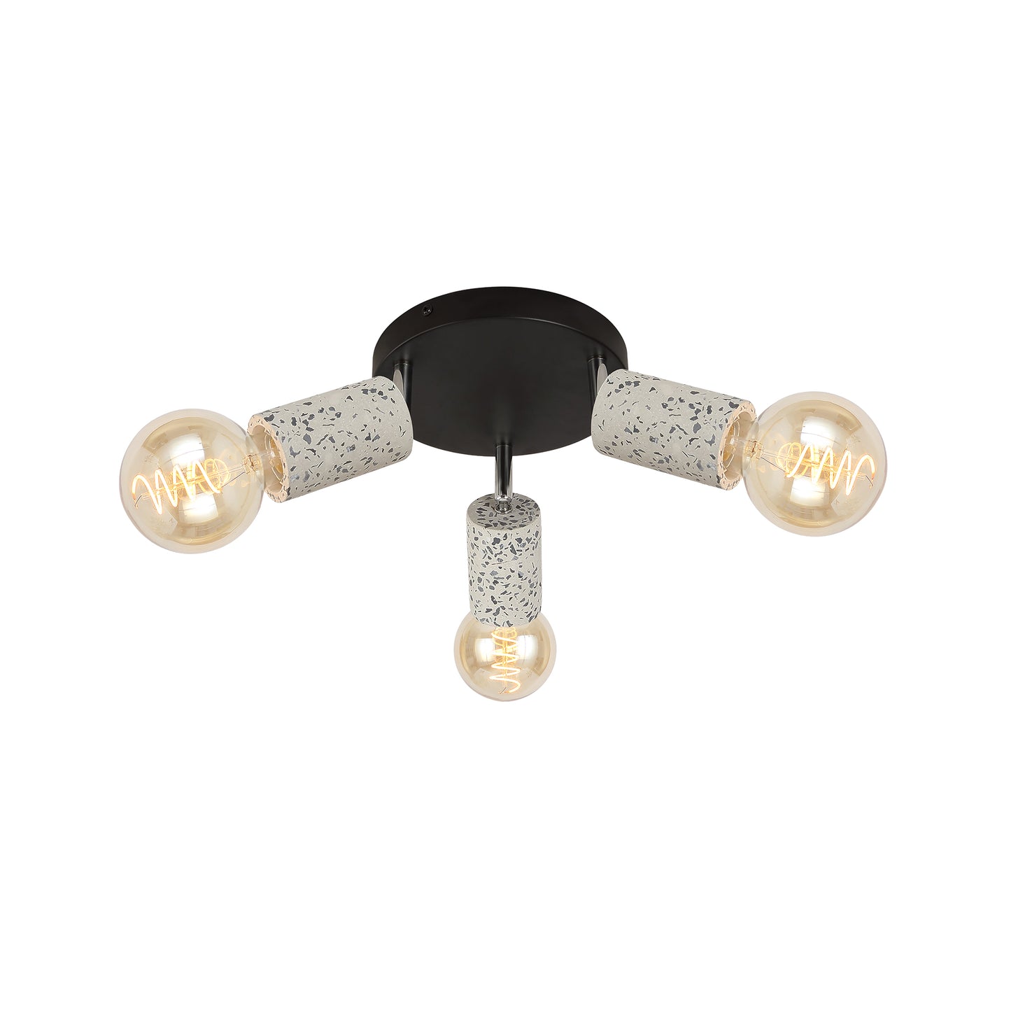 Plafoniera Klausen SIMPLY PL3 KL163010 ciment metal negru terazzo 3xE27 design modern urban iluminat interior

