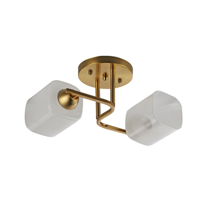 Lustra Klausen SLY PL2 KL100082 metal cupru sticla alba 2xE27 design clasic elegant iluminat interior
