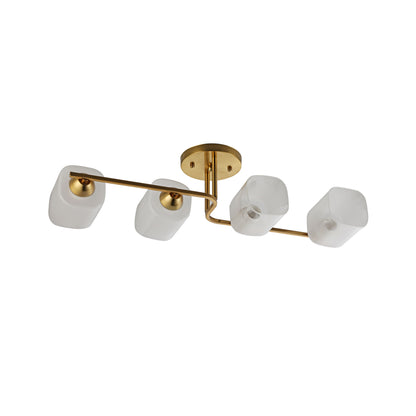 Lustra Klausen SLY PL4 KL100083 metal cupru sticla alba 4xE27 design clasic elegant iluminat interior
