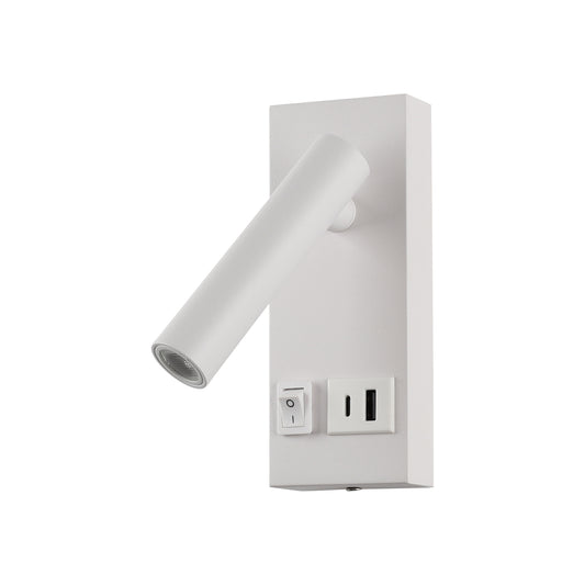 Aplică LED SMARTY W Klausen 2W alb aluminiu, lumină caldă 3000K unghi 38°, iluminat accent interior
