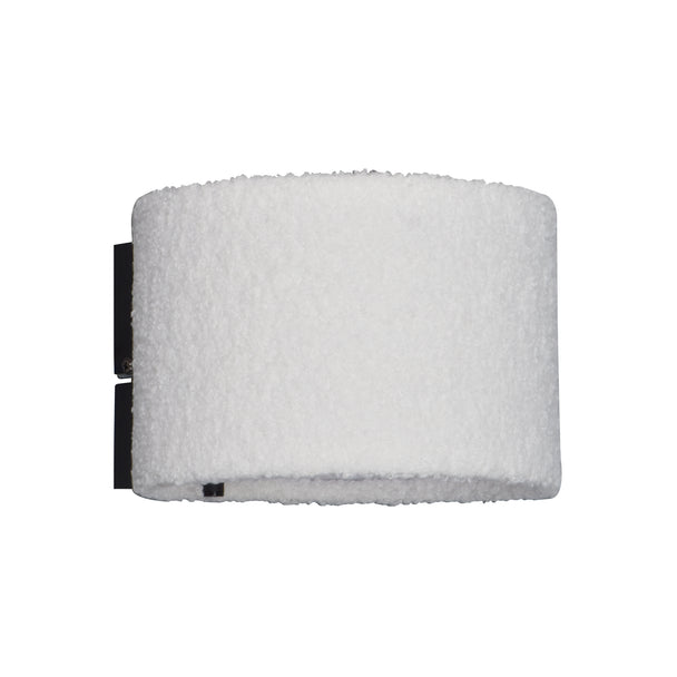 Aplică perete SOFTY AP1 Klausen alb metal și textil, abajur difuzor lumină caldă, iluminat interior modern E27
