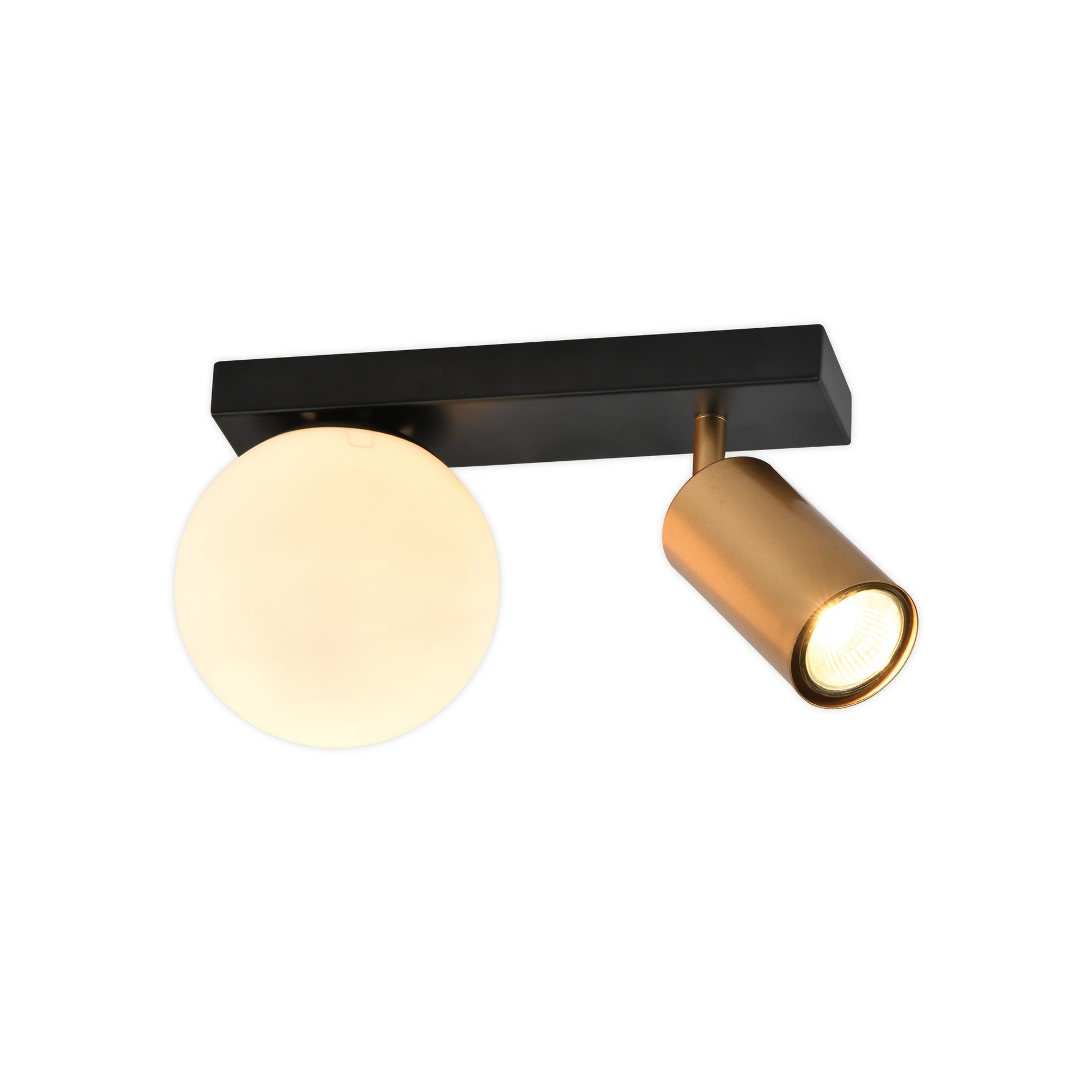 Spot perete Spoty AP2 Klausen KL162015 metal alama negru sticla 1xGU10 1xE14 design modern iluminat interior
