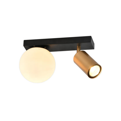 Spot perete Spoty AP2 Klausen KL162015 metal alama negru sticla 1xGU10 1xE14 design modern iluminat interior
