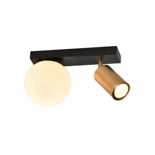Spot perete Spoty AP2 Klausen KL162015 metal alama negru sticla 1xGU10 1xE14 design modern iluminat interior

