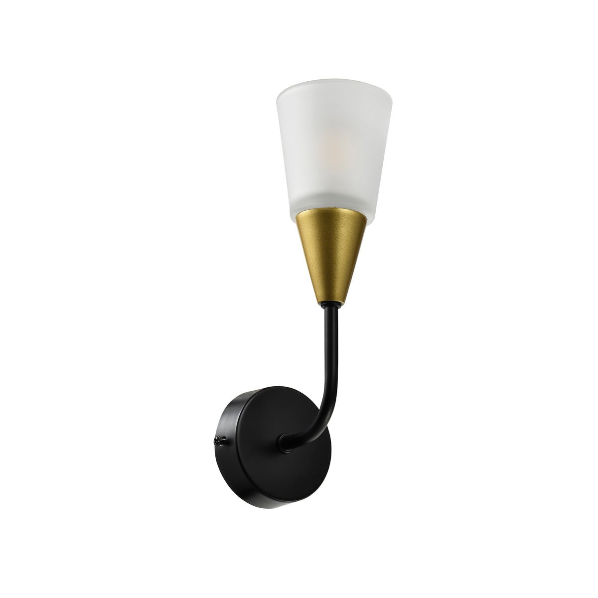 Aplică perete STORM AP1 Klausen alb auriu negru metal și sticlă, iluminat interior clasic elegant E14
