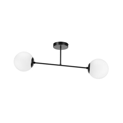Plafoniera ZHARA PL2 B Klausen 2xE27 negru metal sticla design modern urban - vedere frontala
