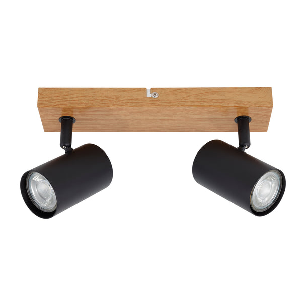 Spot perete Zinnia AP2 KL162020 Klausen negru, 2 surse GU10 orientabile, iluminat interior modern
