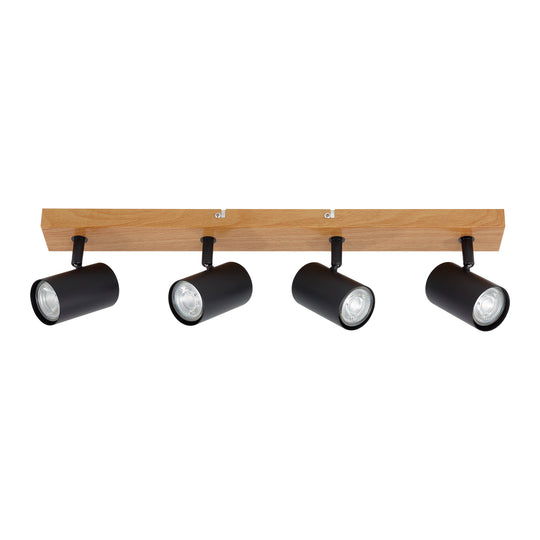 Spot orientabil Zinnia PL4 KL164007 negru natur, 4xGU10, design industrial Klausen
