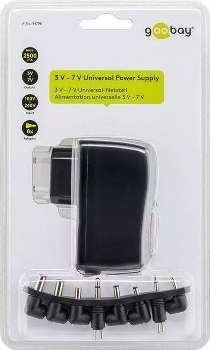 Adaptor alimentator universal in comutatie 3-7V 2.5A 2500mA Goobay