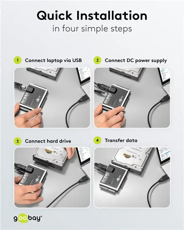 Adaptor de hard disk USB 3.0 pentru IDE si SATA 2.5 / 3.5 inchi Goobay 72013