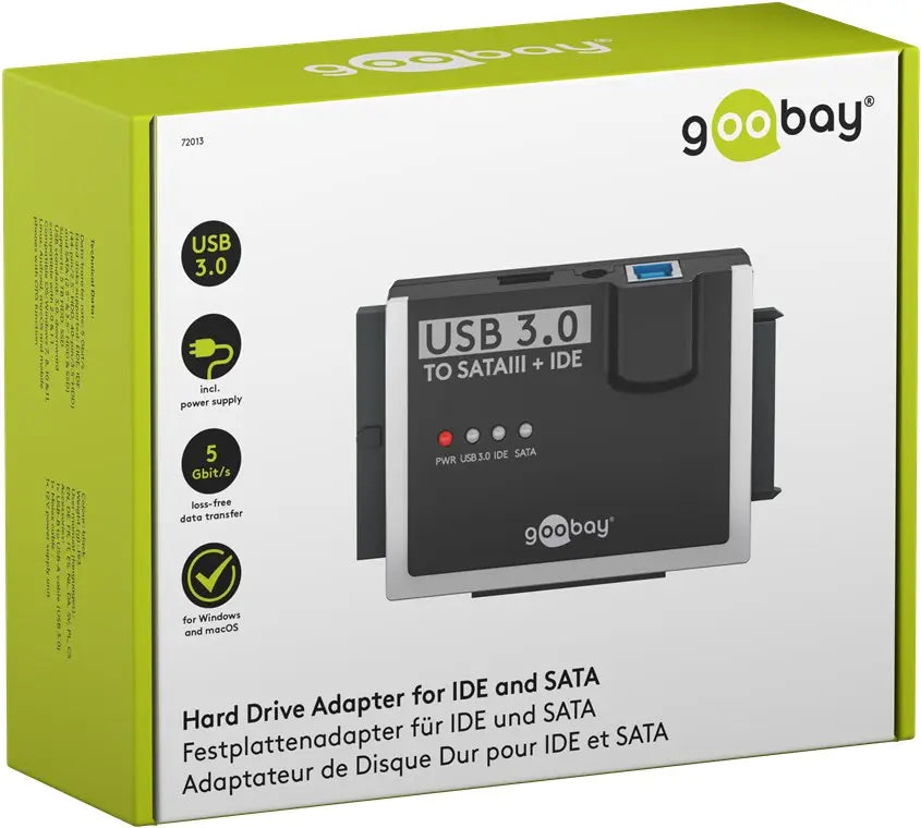 Adaptor de hard disk USB 3.0 pentru IDE si SATA 2.5 / 3.5 inchi Goobay 72013